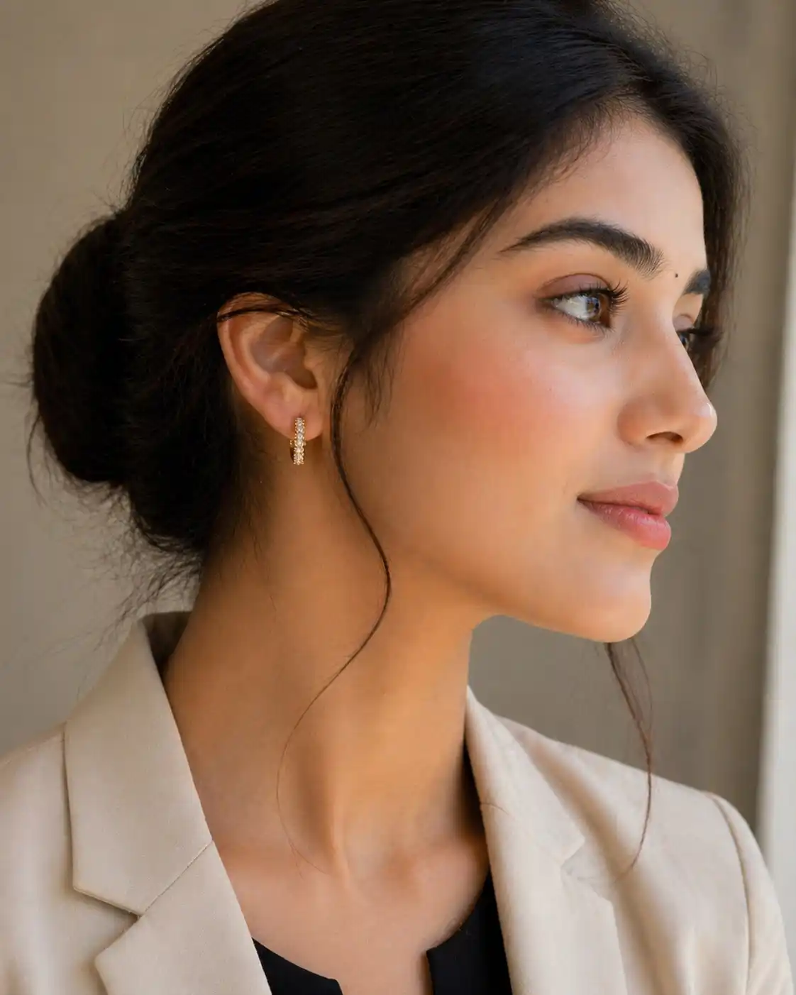 Elegant Crystal Huggie Hoop Earrings for Girl's & Women's