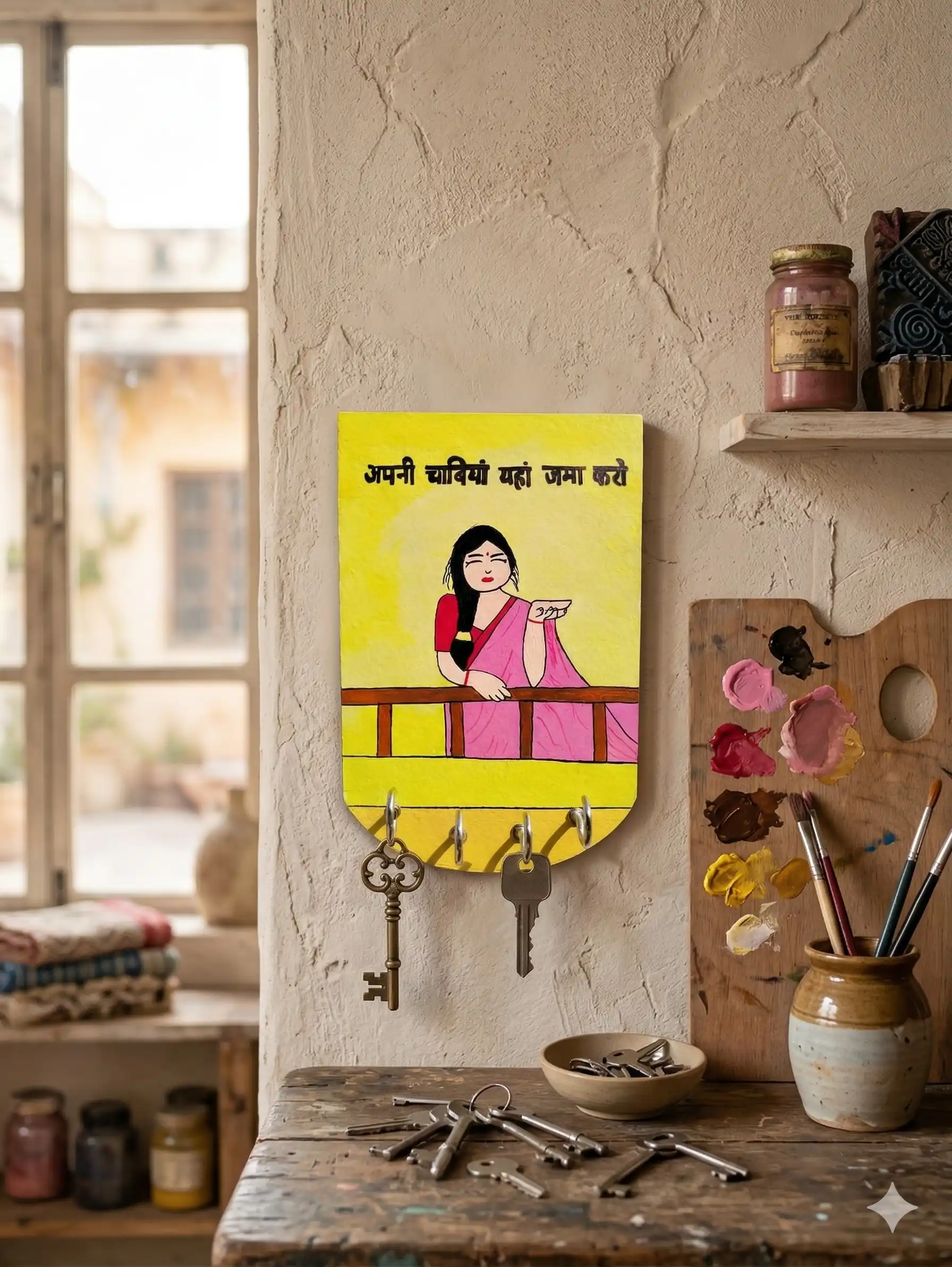 Handmade Wooden Key Holder for Wall